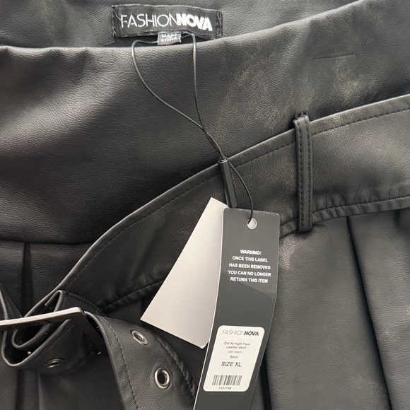Fashion Nova - Out All Night Faux Leather Skort - Black - Picture 2 of 4
